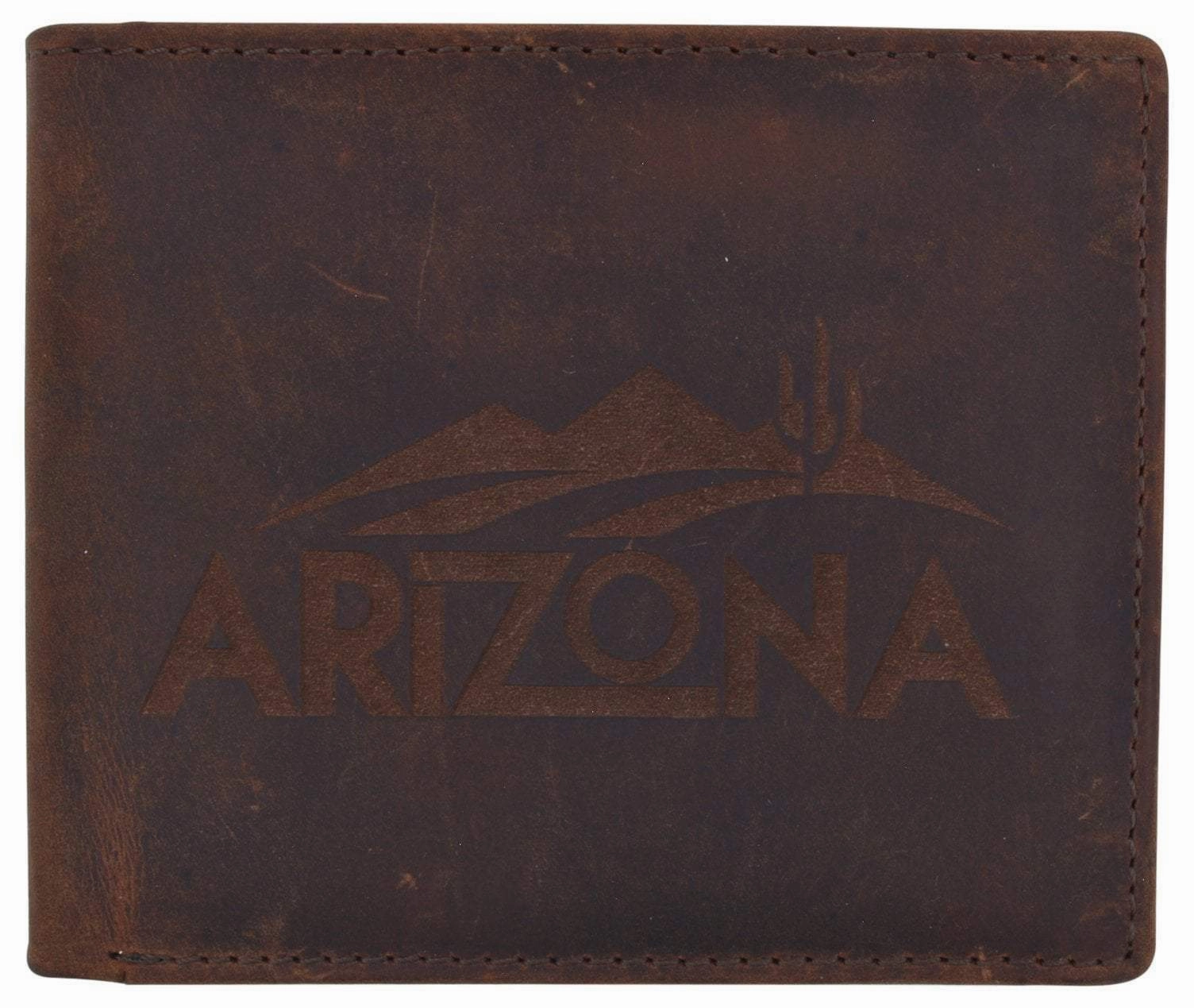 Rfid Blocking Mens Genuine Leather Arizona Logo Credit Card Id Bifold Wallet Sweet Deal Today Big Price Drop