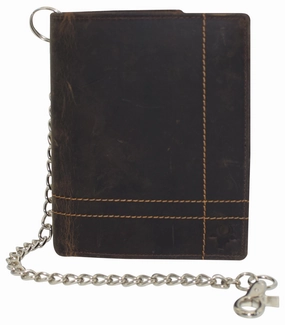 Perfect Gift Sale Rfid Blocking Mens Hipster Multi-Card Holder Bifold Vintage Leather Chain Biker Wallet For Men
