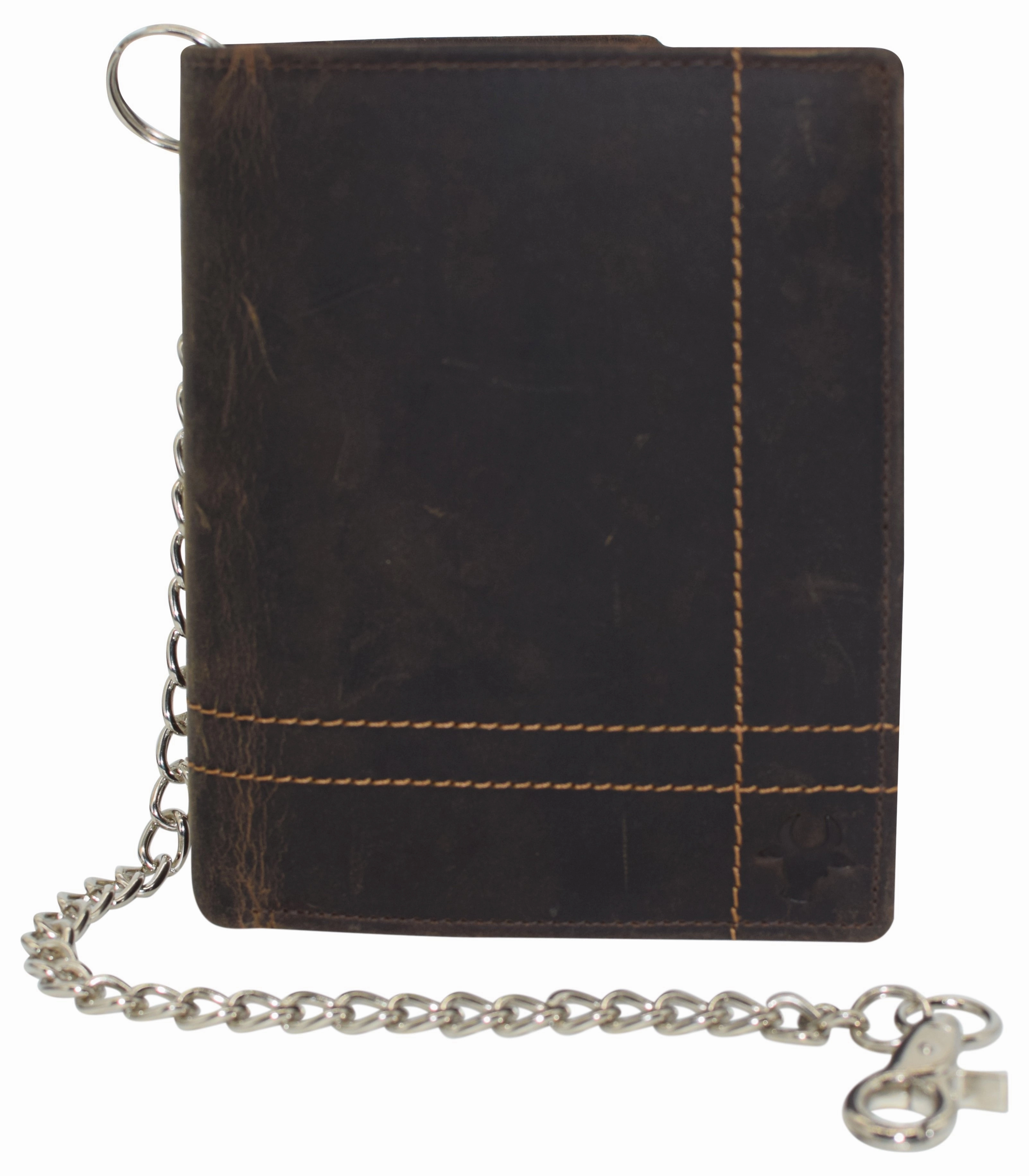 Perfect Gift Sale Rfid Blocking Mens Hipster Multi-Card Holder Bifold Vintage Leather Chain Biker Wallet For Men