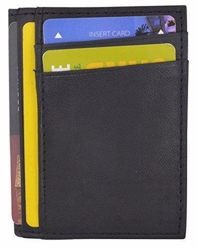 Rfid Blocking Mini Wallet Genuine Leather Slim Front Pocket Wallet Ultra Thin Credit Card Holder Sleeve With Id Windows Today Only Offer