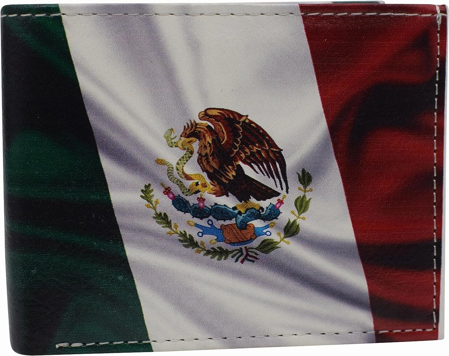 Todays Steal Rfid Blocking Printed Mexican Flag Bifold Genuine Leather Mexico Wallet With Gift Box For Men