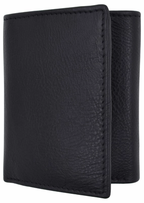 Exclusive Online Discount Rfid Blocking Slim Classic Trifold Credit Card Id Genuine Leather Wallet Gift Box (Black)