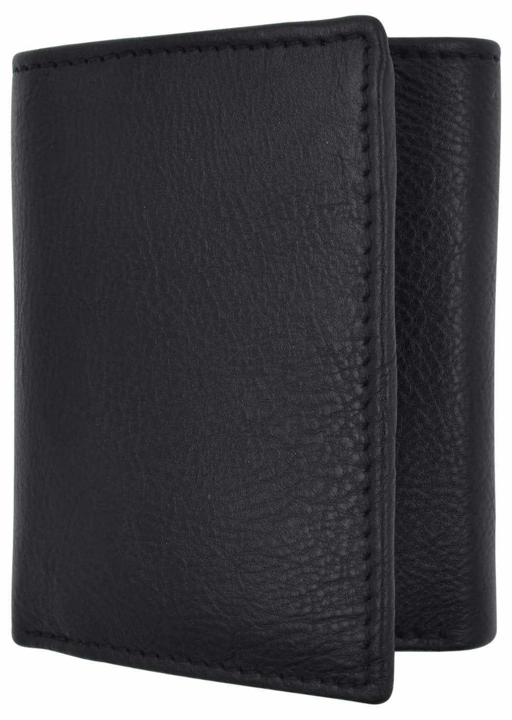 Deal Frenzy Today Rfid Blocking Slim Classic Trifold Credit Card Id Genuine Leather Wallet Gift Box (Black)