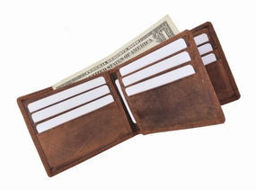Rfid Blocking Vintage Soft Genuine Leather Men'S Multi-Card Compact Center Flip Bifold Wallet Rfid52Htc Shop Save Today