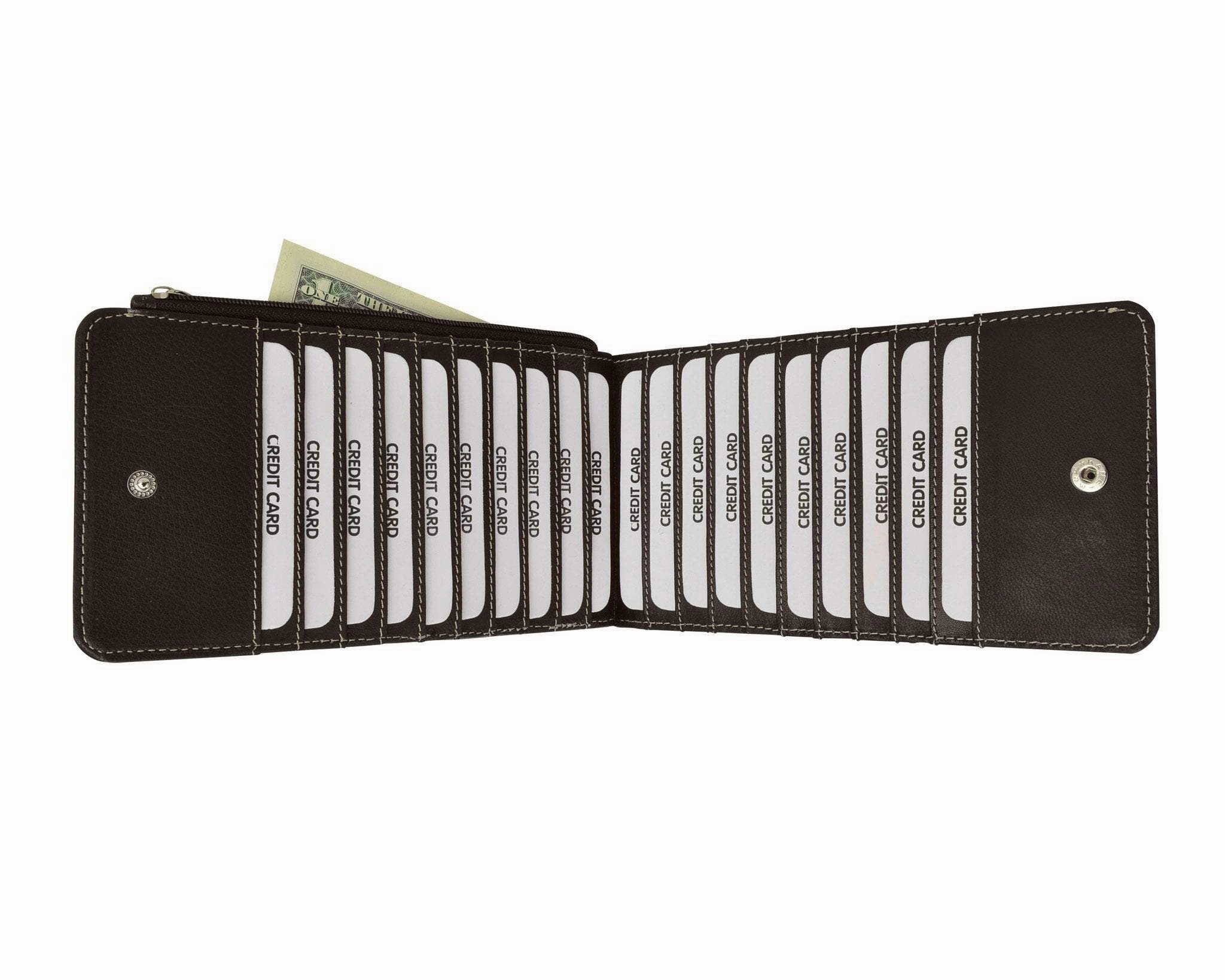Rfid Blocking Women'S Genuine Leather Zipper Wallet Card Case Purse Rfid P 1829 (C) Limited Offer Alert