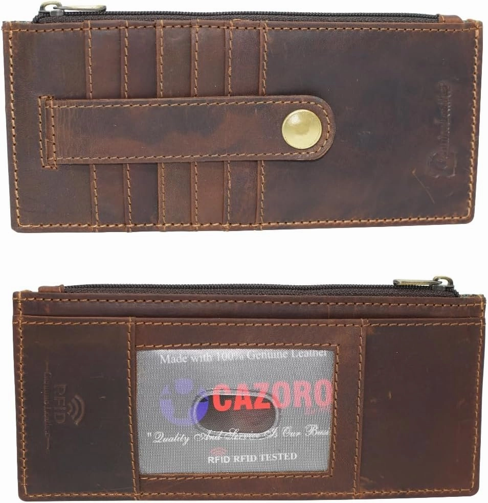 Rfid Blocking Women'S Wallet Vintage Leather All In One Card Case Holder Slim Wallet With A Card Protection Strap Last Chance Offer Clearance Alert Now