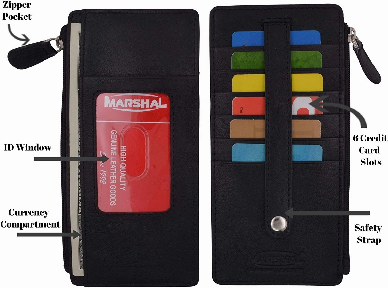 Rfid Blocking Women'S Wallet Vintage Leather All In One Card Case Holder Slim Wallet With A Card Protection Strap Instant Discount Clearance Sale