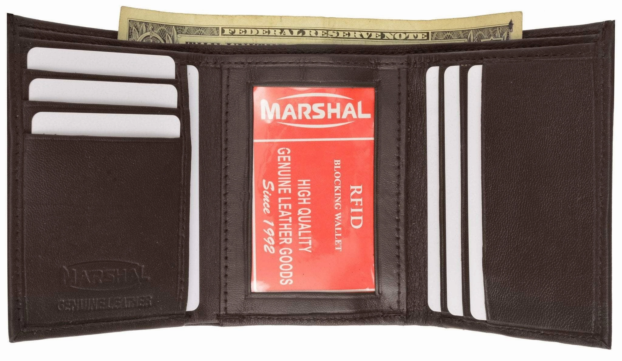 Rfid Genuine Leather Trifold Id Card Holder Wallet Rfid 1145 Special Steal Event Save Today Only