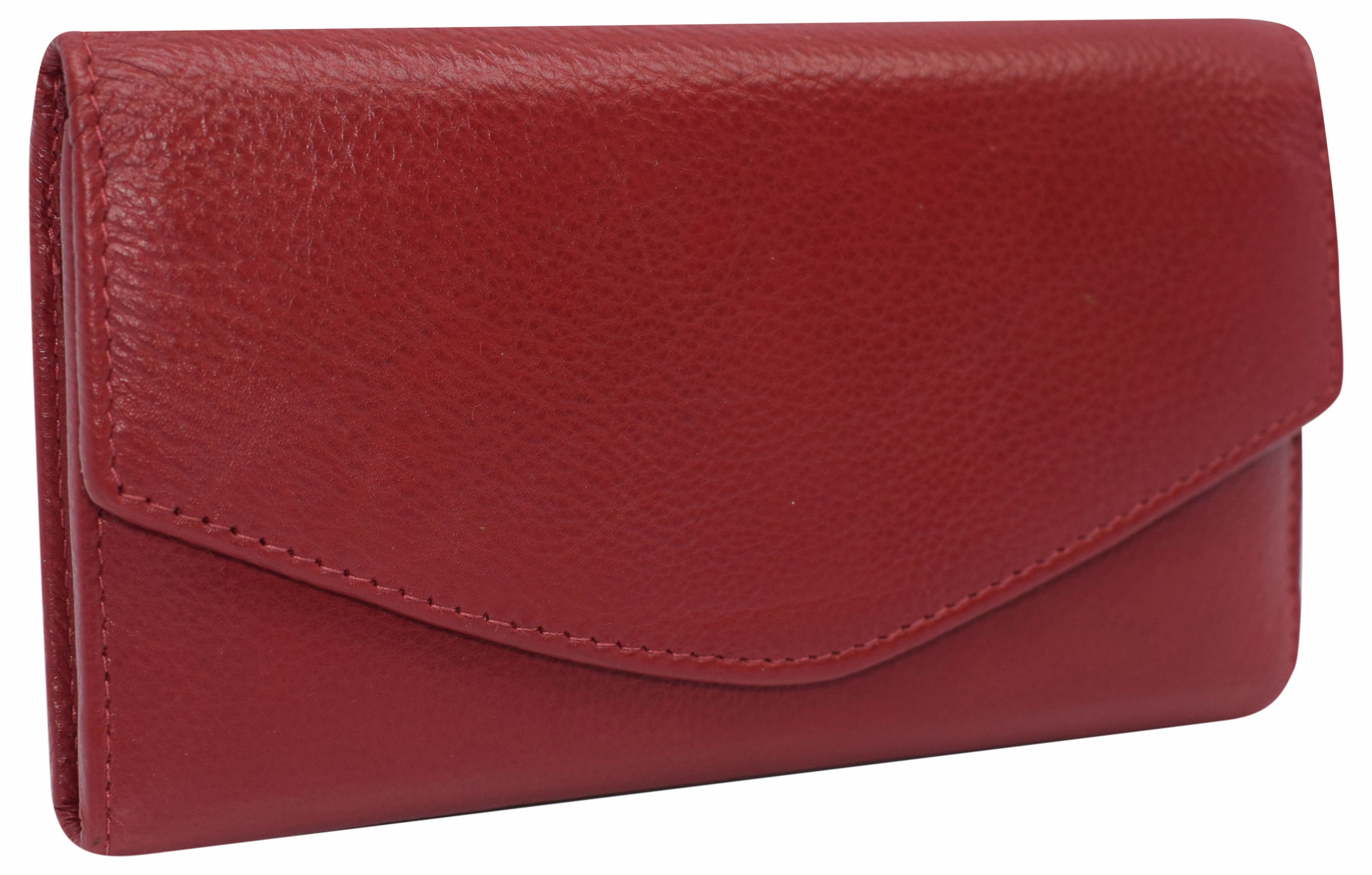 Rfid Genuine Leather Women'S Slim Flap Wallet Clutch Organizer Grab It Fast