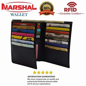 Rfid Men'S Genuine Leather Wallet, European Style, Large Size, Hipster Bifold Style, Black Special Deal Frenzy