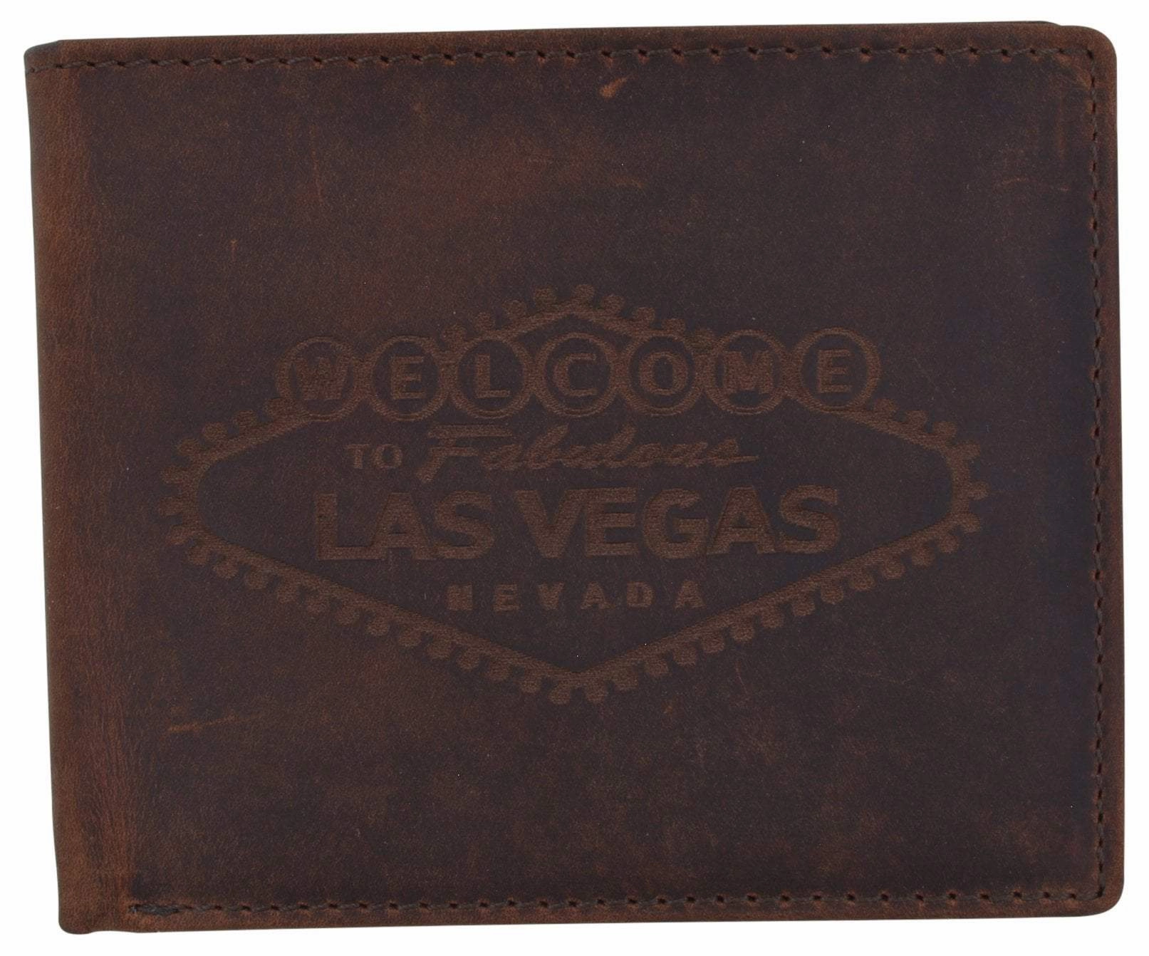 Rfid Mens Welcome To Fabulous Las Vegas Nevada Leather Bifold Wallet Instant Discount