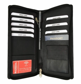 Save Big Today Trending Offer Today Rfid Premium Leather Zipper Travel Credit Card Passport Wallet Rfid P 663 (C)