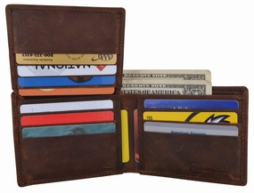 Rfid Vintage Genuine Leather Men'S Flap Up Bifold Card Id Holder Wallet Flash Sale Alert Now