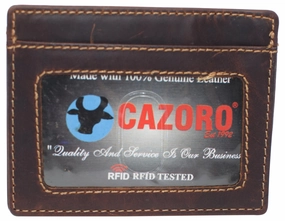 Rfid Vintage Leather Front Pocket Wallet Slim Minimalist Secure Thin Credit Card Holder Perfect Gift Offer