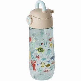 Grab Your Savings Rice Blue Ocean Print Plastic Kids Drinking Bottle 550 Ml
