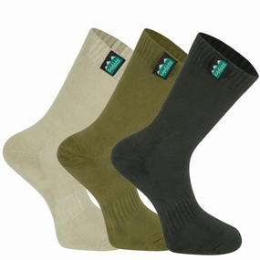 Save Today Only Ridgeline Cotton Work Mid Length Socks (3 Pack) - Olive Multi
