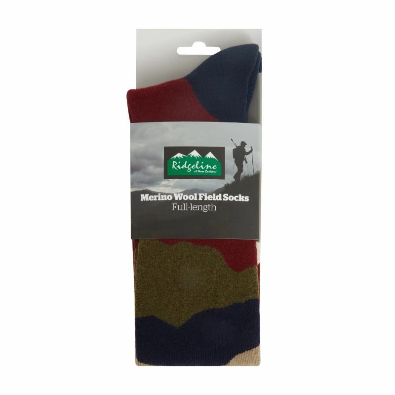 Ridgeline Merino Wool Full Length Socks - Berry Stripes Flash Offer Today Mega Sale Now