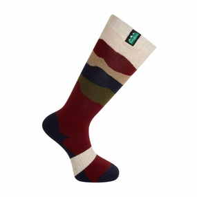 Best Seller Discount Limited Time Offer Ridgeline Merino Wool Full Length Socks - Berry Stripes