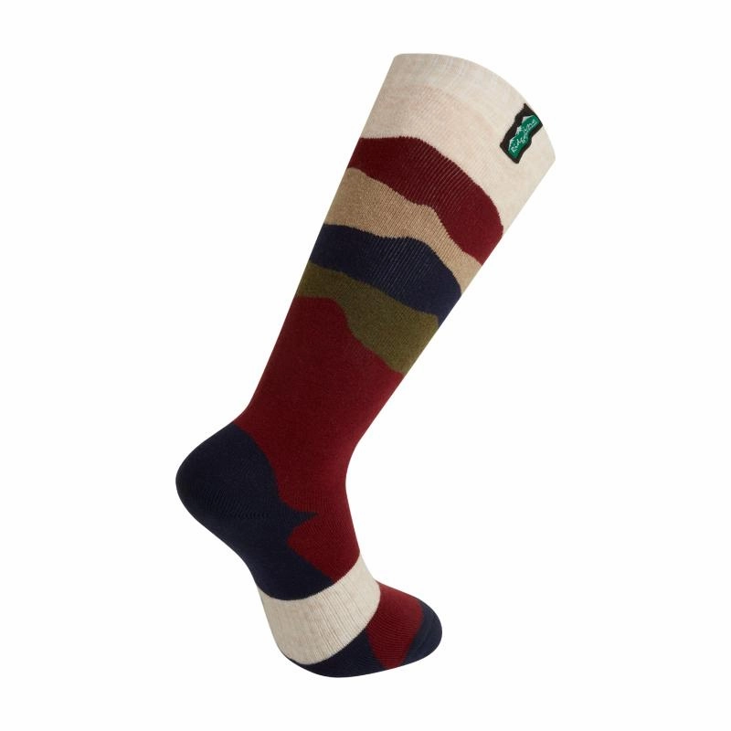 Ridgeline Merino Wool Full Length Socks - Berry Stripes Grab Your Deal Today Grab It Fast