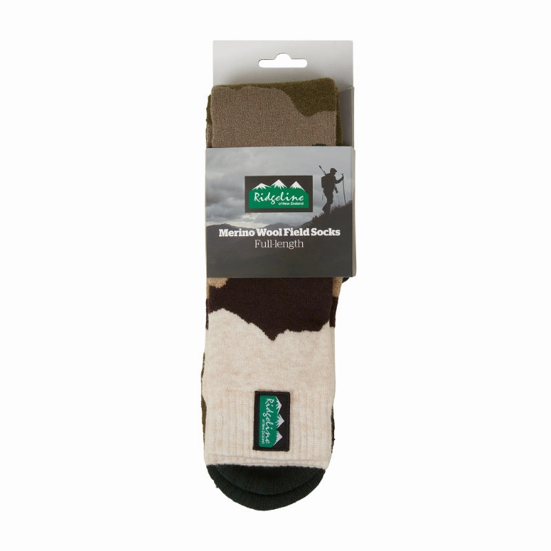 Trending Hot Deal Save Today Event Ridgeline Merino Wool Full Length Socks - Olive Stripes