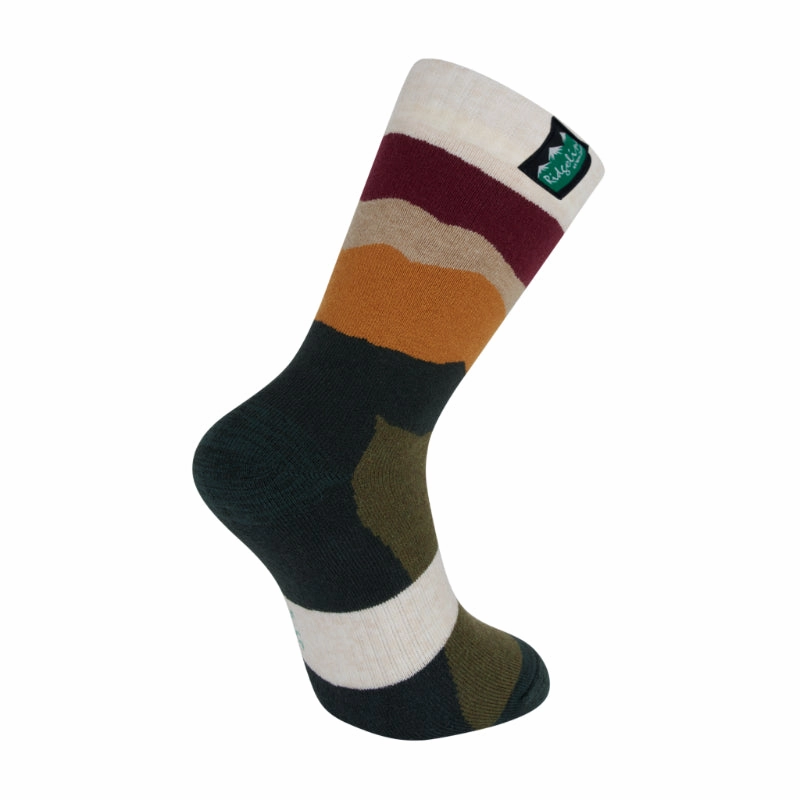 Todays Mega Savings Exclusive Online Deal Ridgeline Merino Wool Mid Length Socks - Berry Stripes