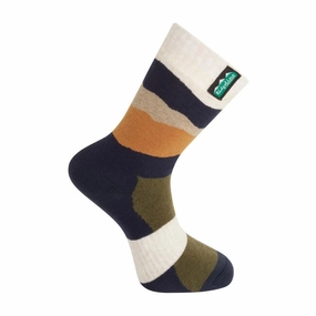 Ridgeline Merino Wool Mid Length Socks - Olive Stripes Sweet Deal Today