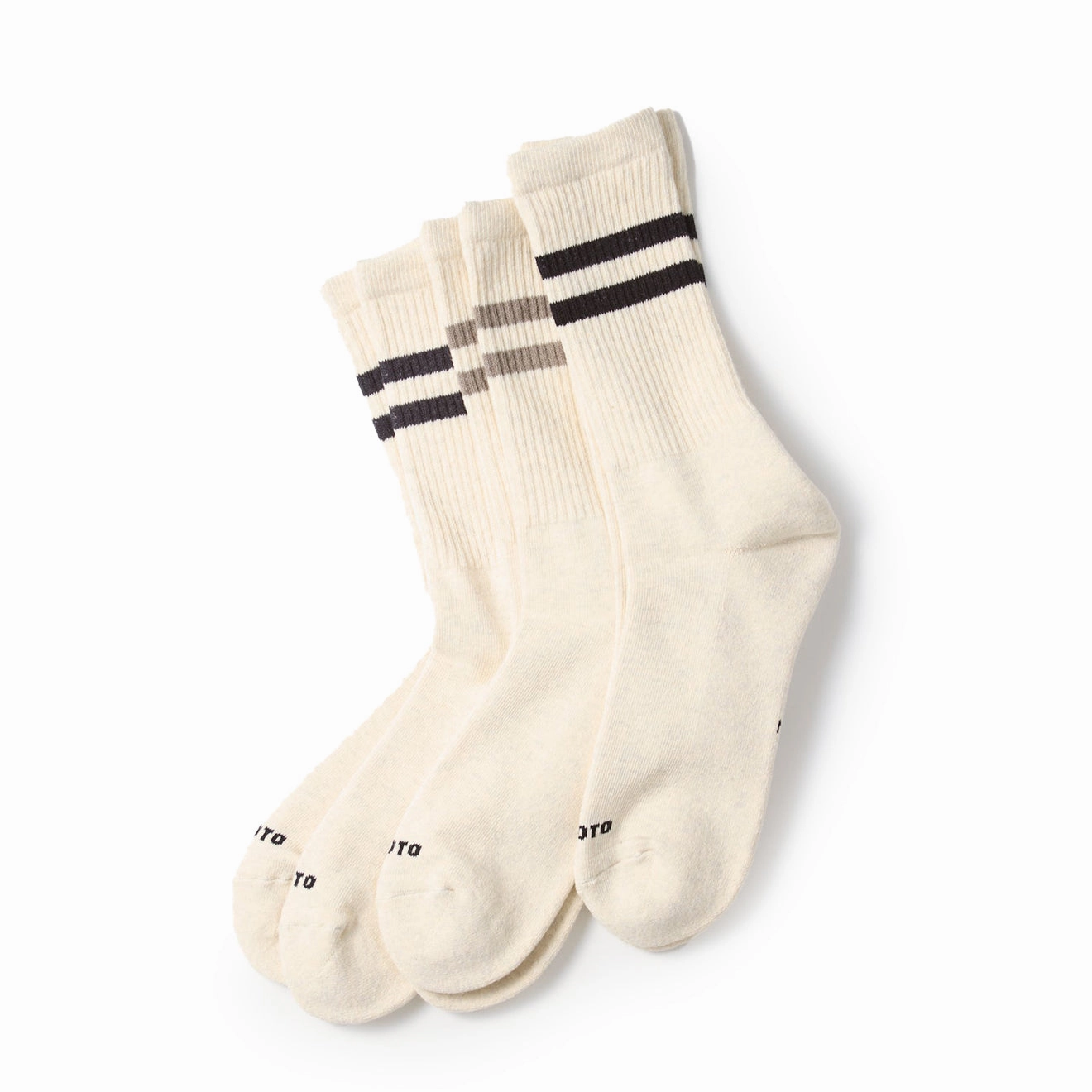 Dont Wait Save Dont Wait Save Today Rototo Classic Athletic 3 Pack Crew Socks Grey / Charcoal / Black