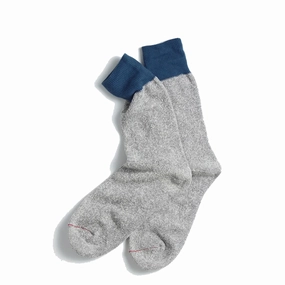 Rototo Double Face Crew Sock Blue / Gray Perfect Gift Sale