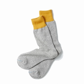 Hot Picks Today Dont Miss Hot Deals Rototo Double Face Crew Sock Dark Yellow / Grey