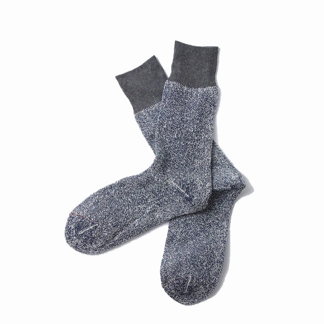Hot Picks Today Rototo Double Face Crew Socks Silk / Cotton Dark Gray / Navy