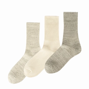 Rototo Organic Daily 3 Pack Ribbed Ecru / Gray Special Occasion Discount Clearance Event Today