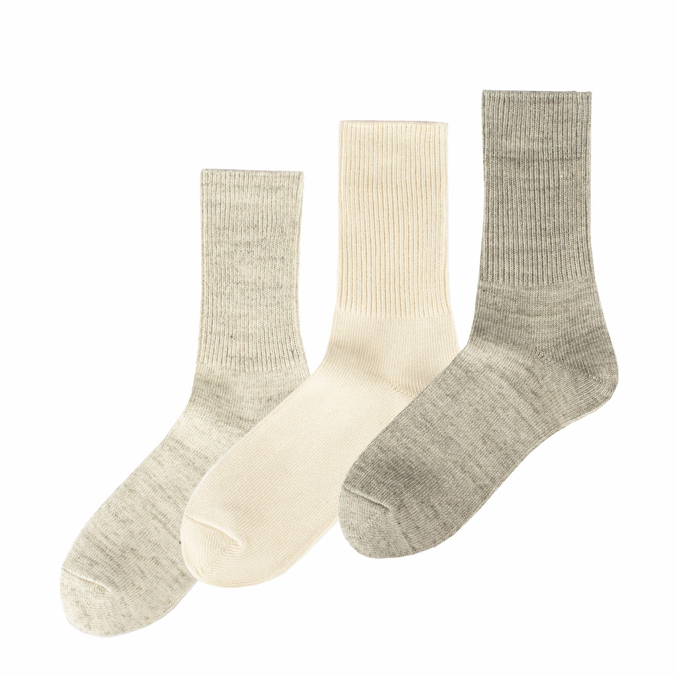 Rototo Organic Daily 3 Pack Ribbed Ecru / Gray Special Occasion Discount Clearance Event Today