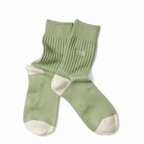 Rototo Womens Oval Logo Sock Sage Green Dont Miss These Savings