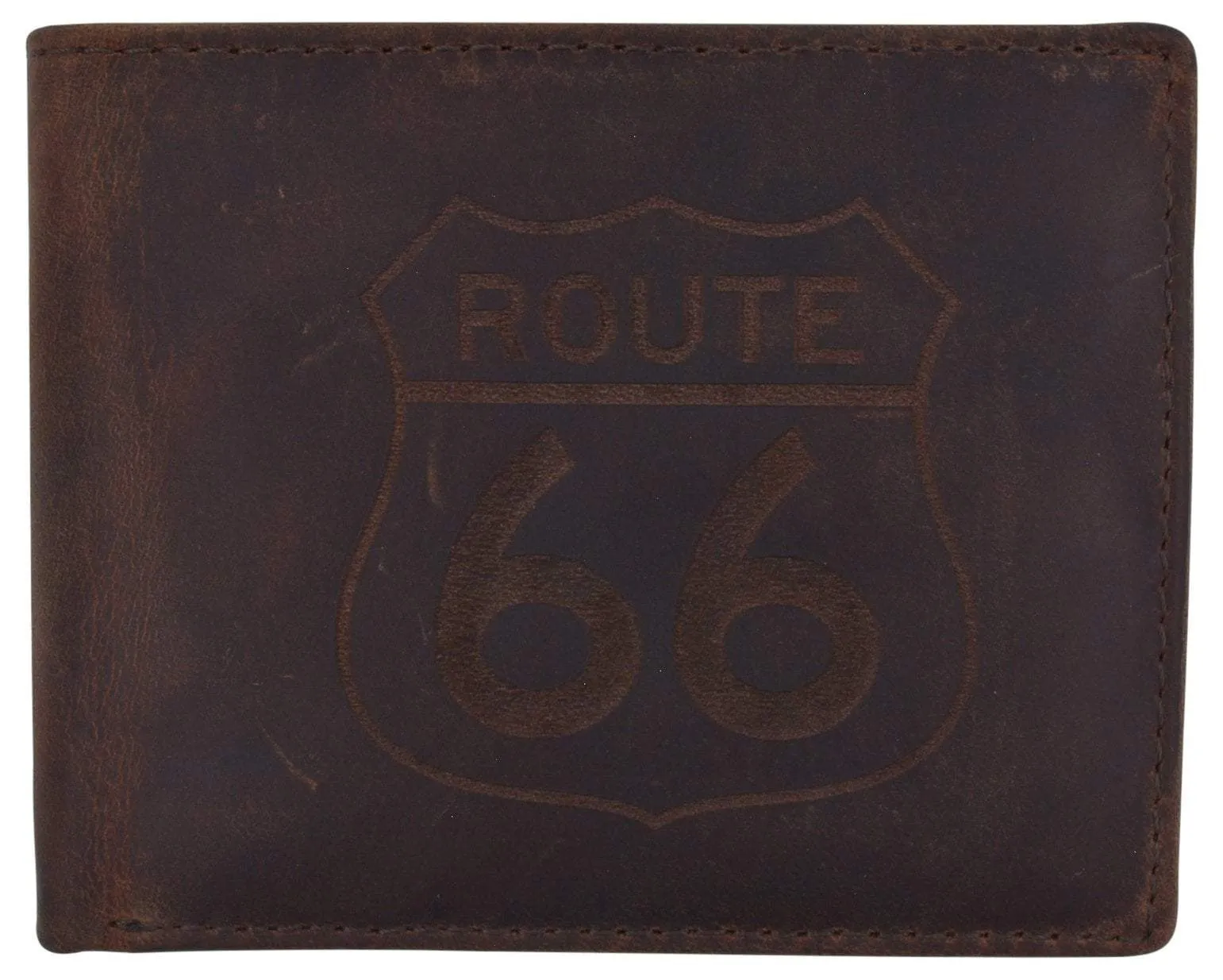 Shop Grab Savings Route 66 Mens Rfid Bifold Credit Card Id Genuine Leather Wallet