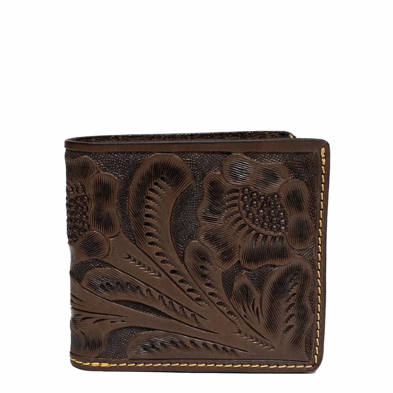 Rrl By Ralph Lauren Hand Tooled Leather Billfold Wallet Brown Shop Now Save Hot Clearance Now