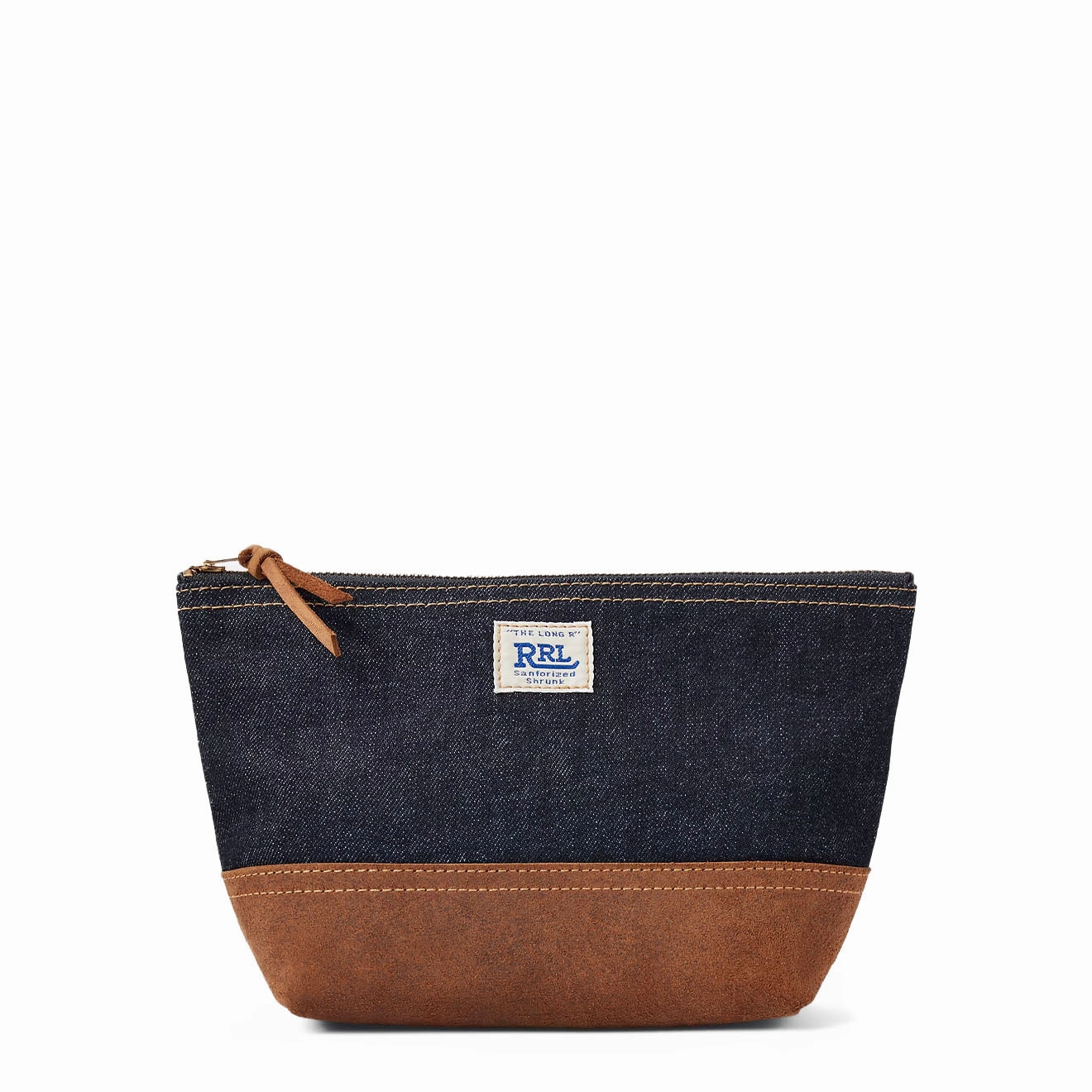 Dont Miss Todays Deal Rrl By Ralph Lauren Suede-Trim Denim Pouch Indigo