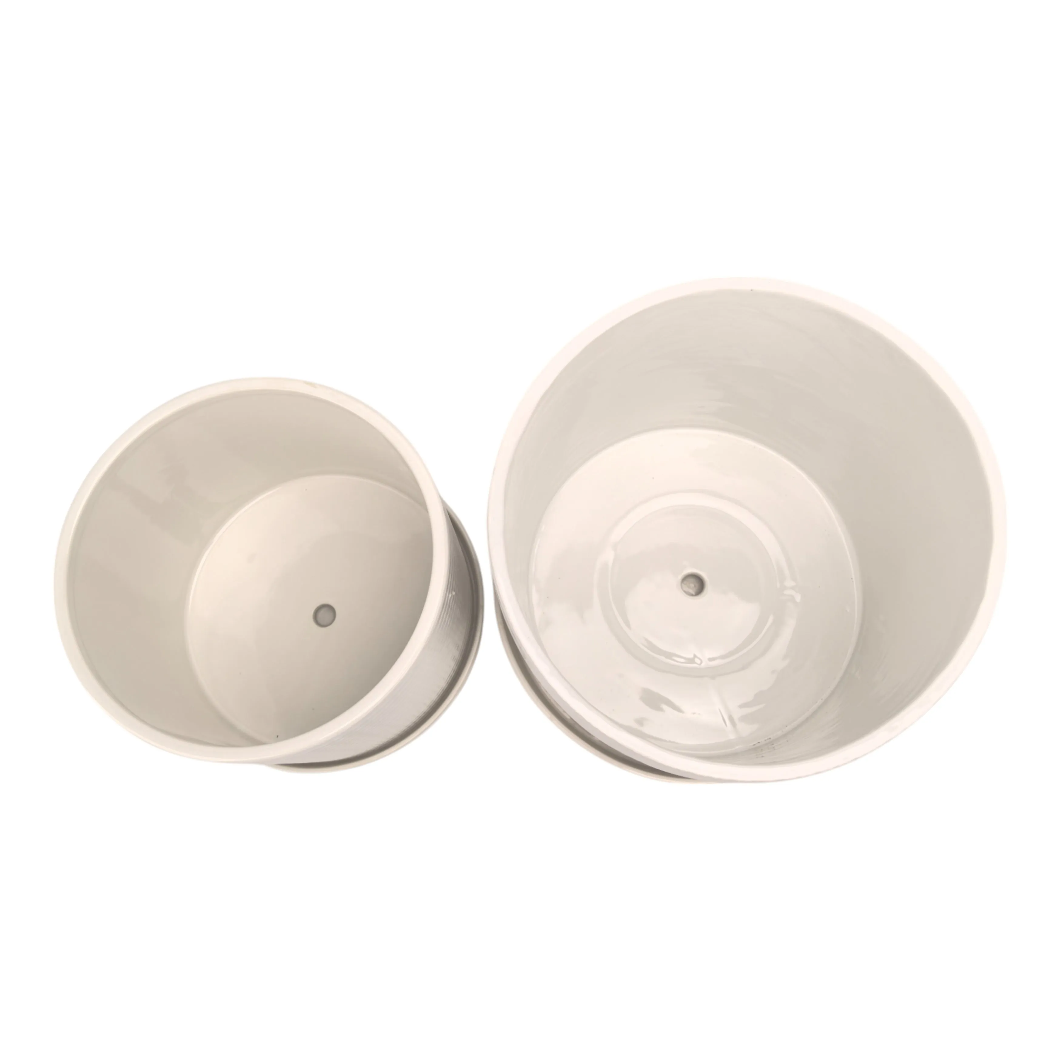 S/2 10/12" Modern Planter, White