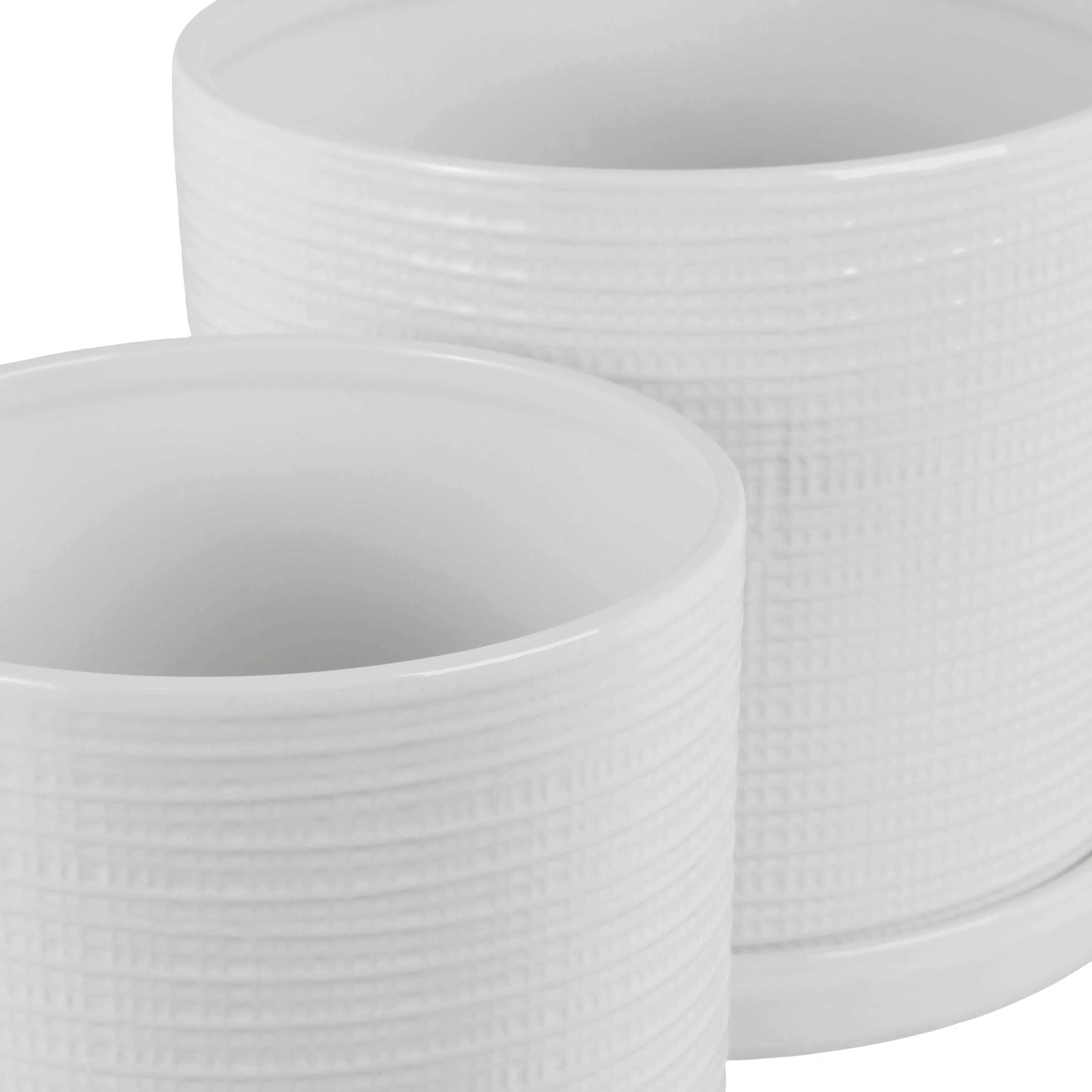 S/2 10/12" Modern Planter, White