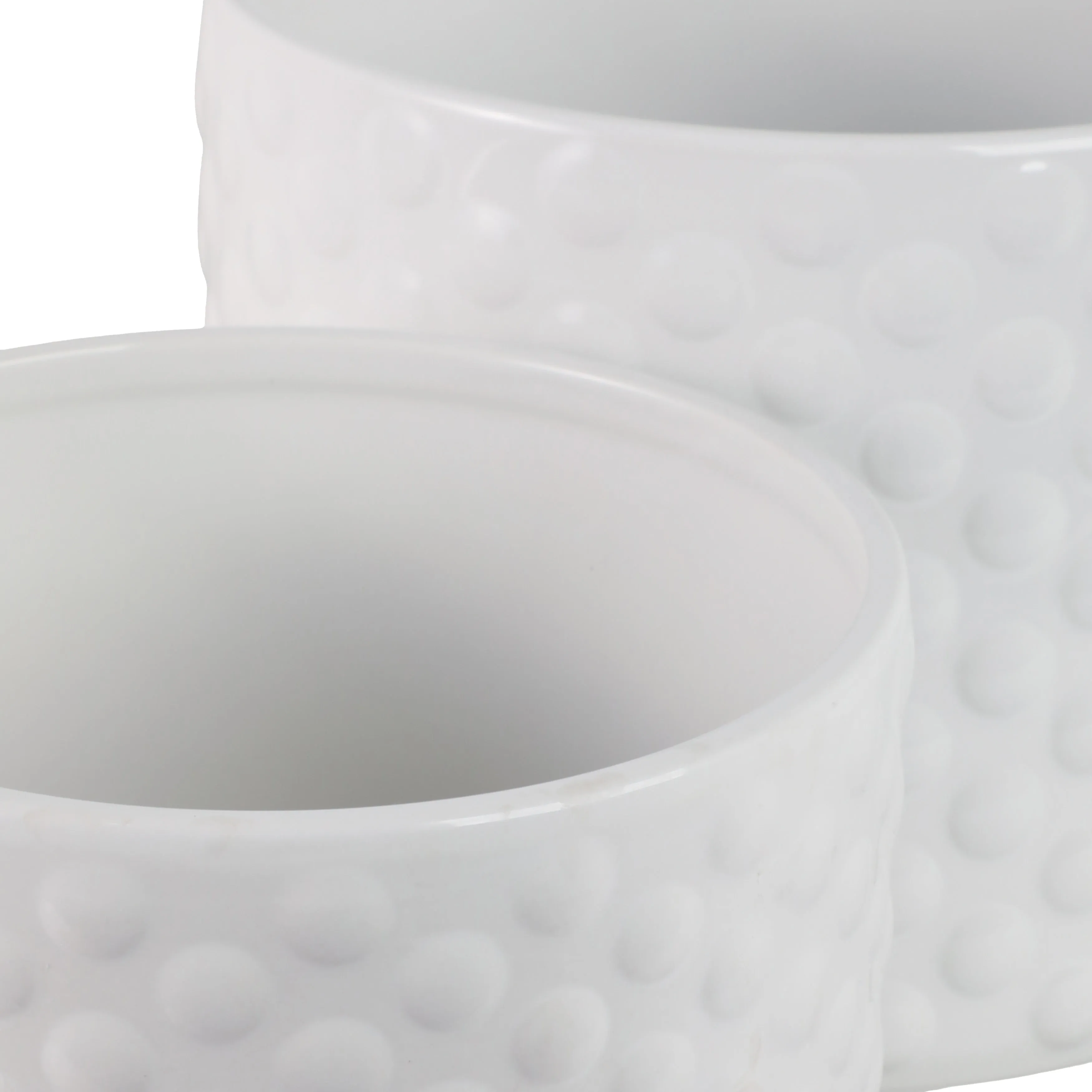 S/2 10/12" Small Bubble Planter, White
