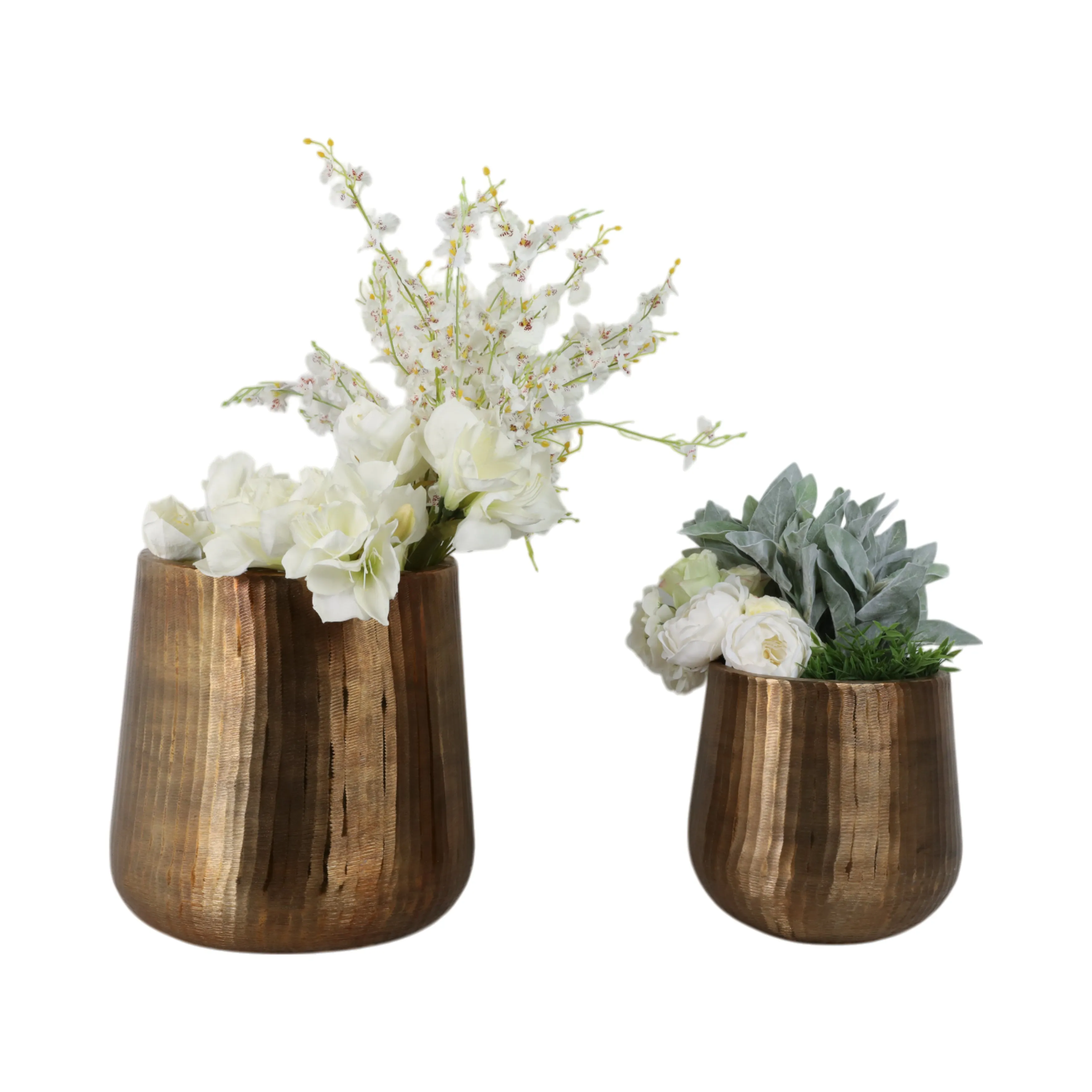 S/2 12/17" Kent Antique Bronze Planters