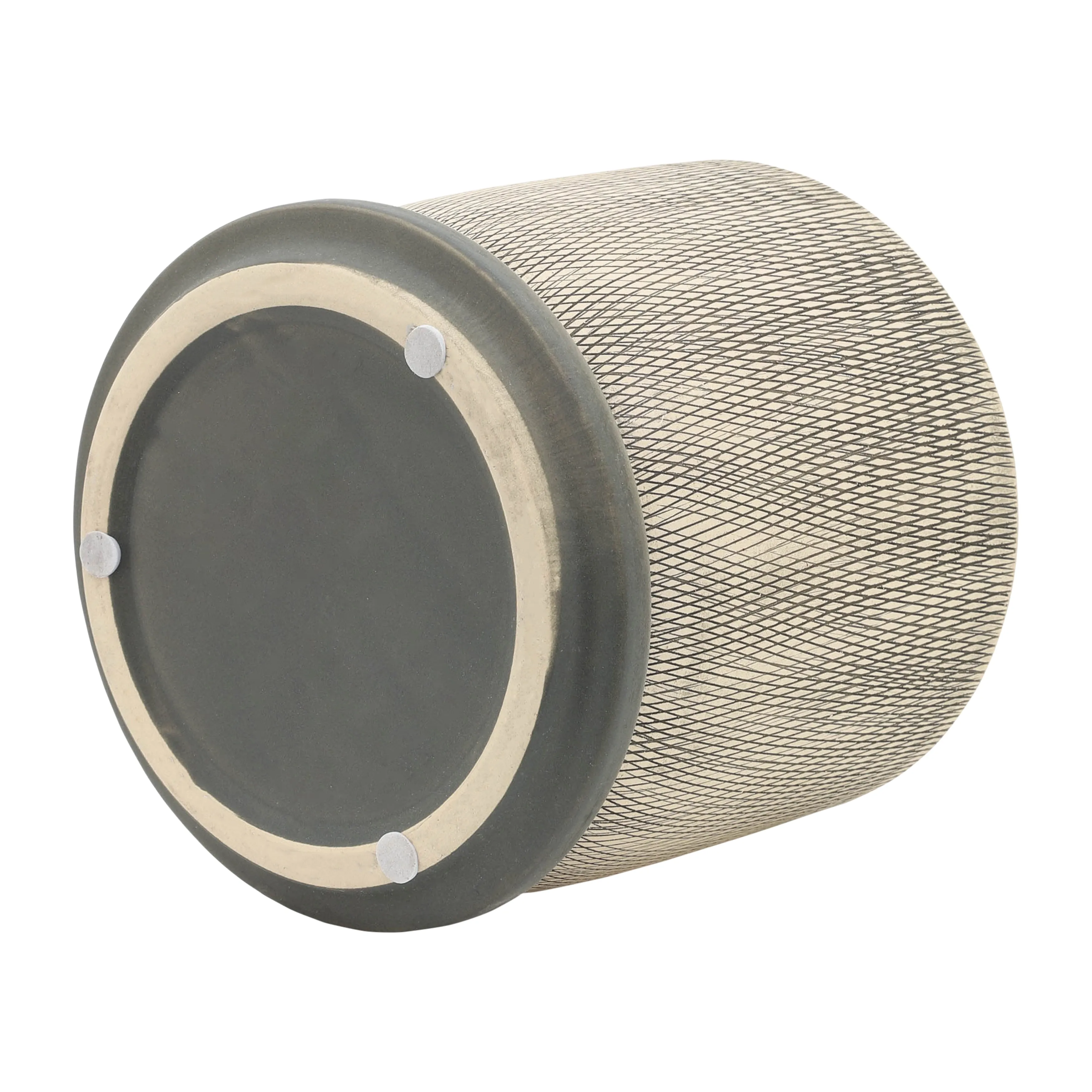 S/2 5/6" MESH PLANTER W/ SAUCER, GRAY