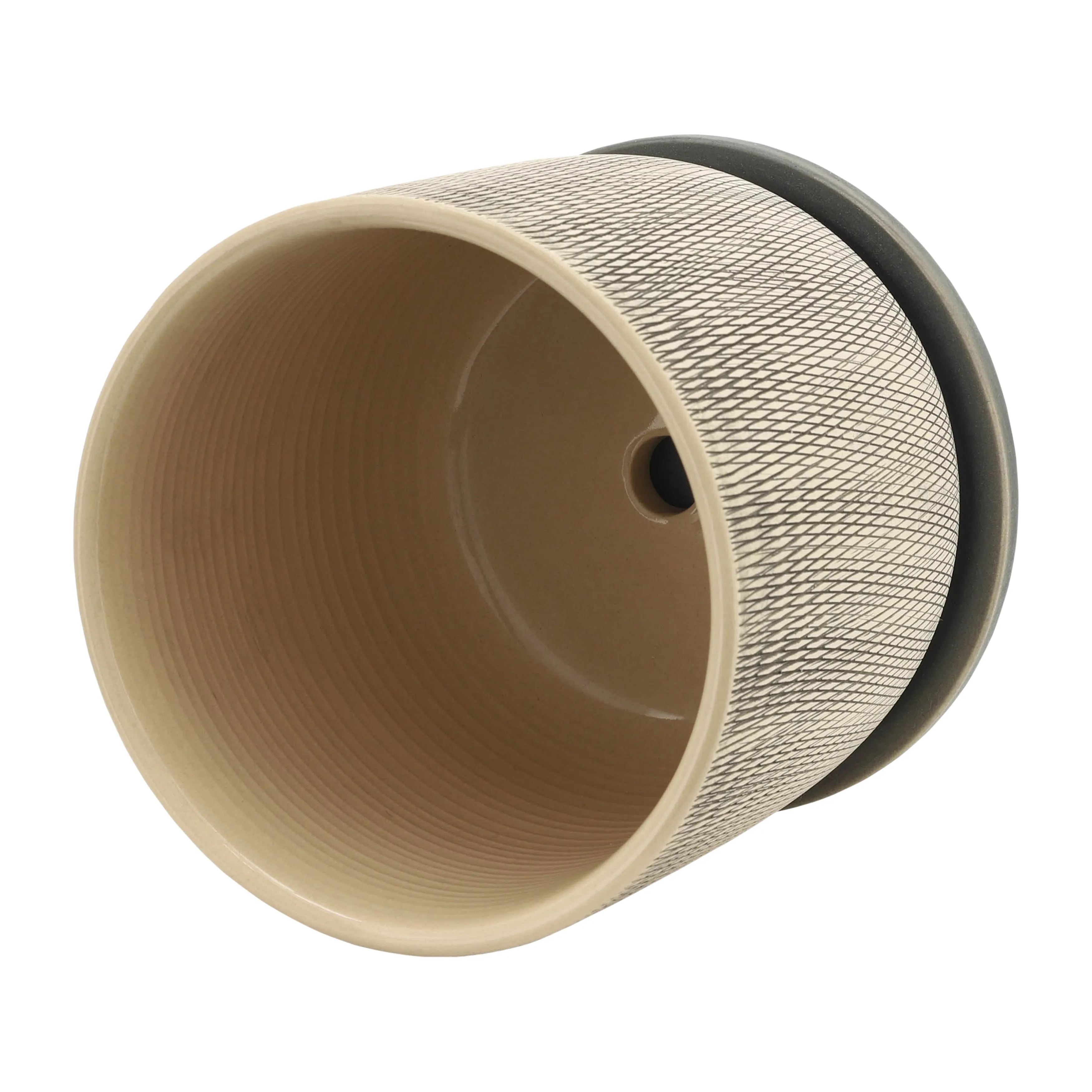 S/2 5/6" MESH PLANTER W/ SAUCER, GRAY
