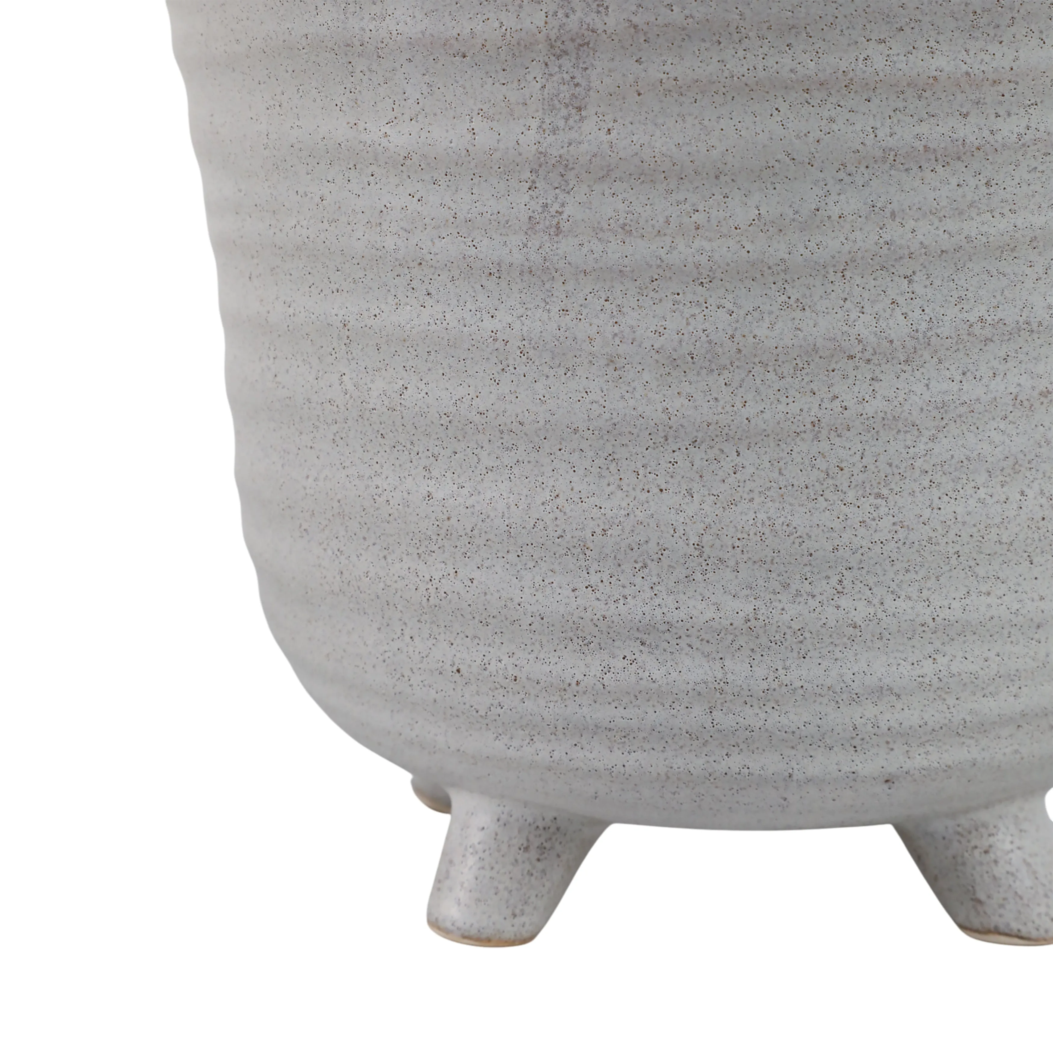 S/2 6/7" Organic Footed Planters, Ivory
