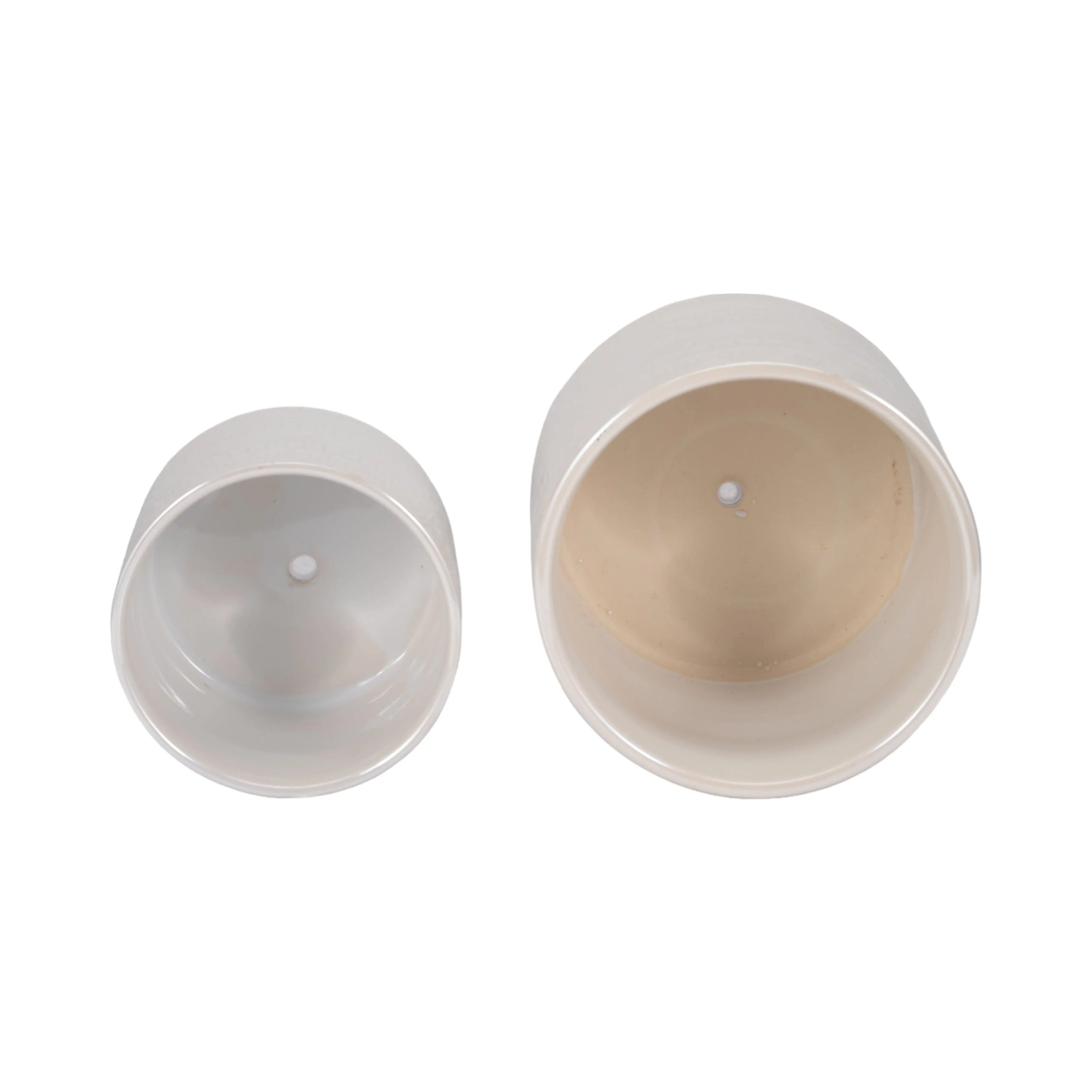S/2 6/8" Iridescent Boheme Footed Planters, Ivory