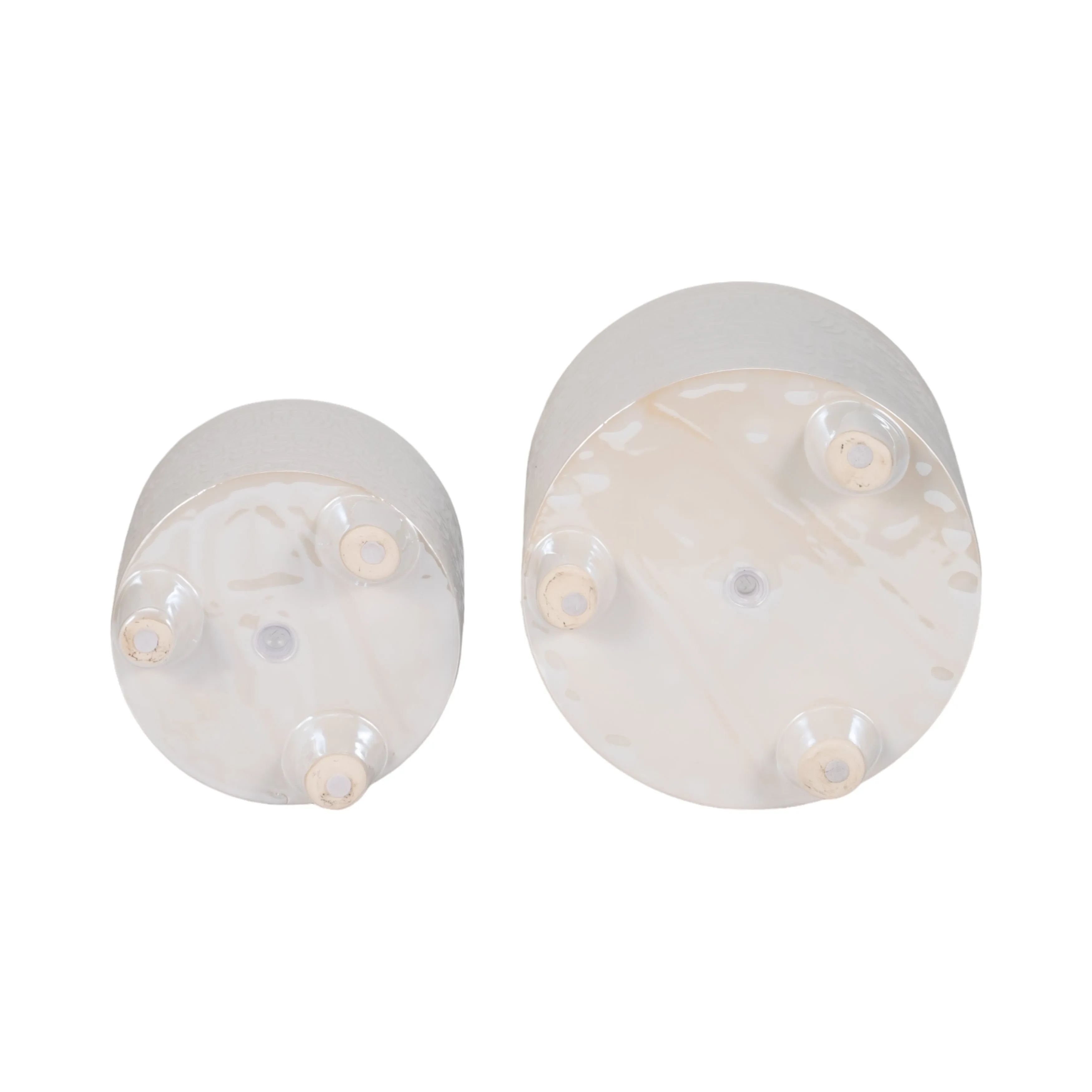 S/2 6/8" Iridescent Boheme Footed Planters, Ivory