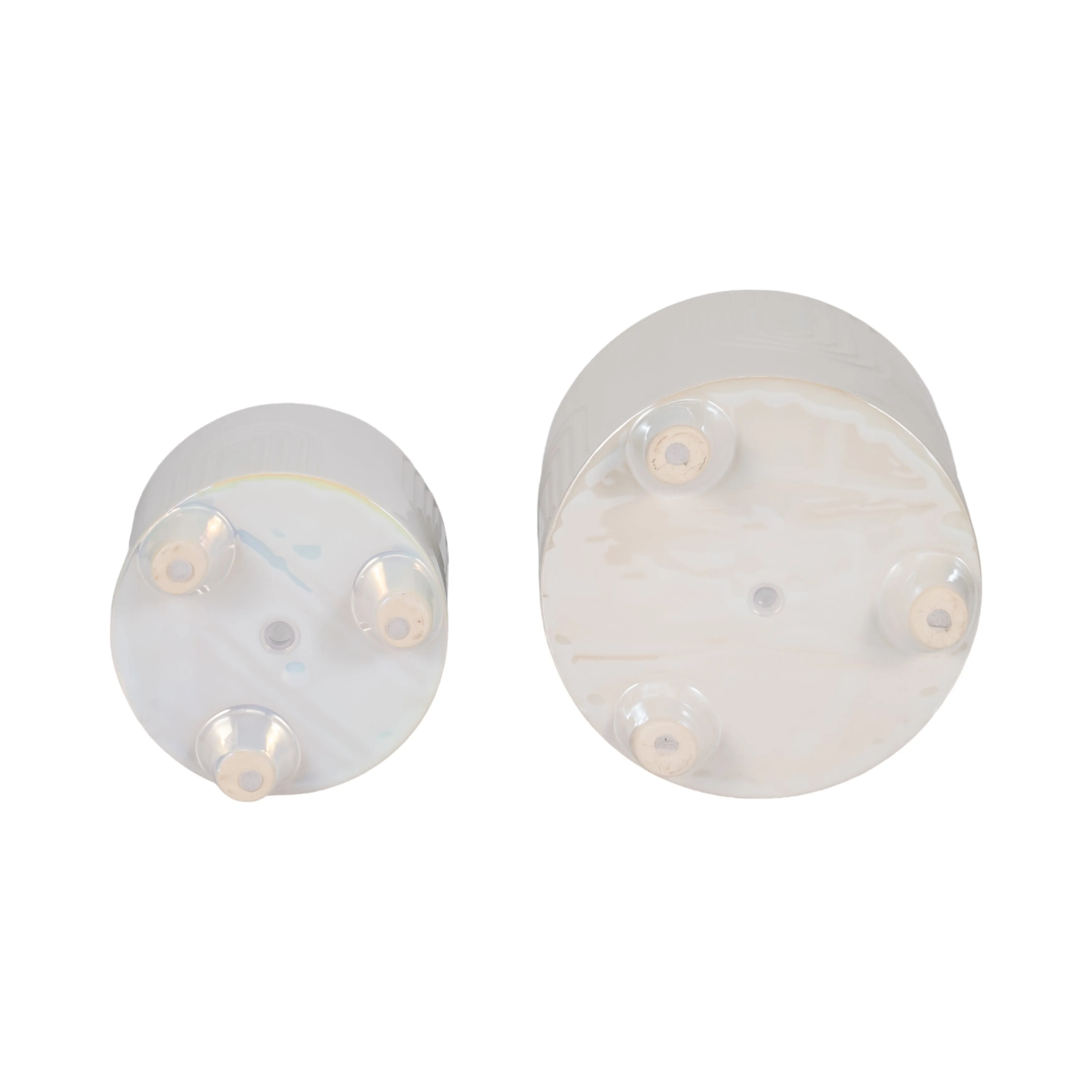 S/2 6/8" Iridescent Bravais Footed Planters, Ivory