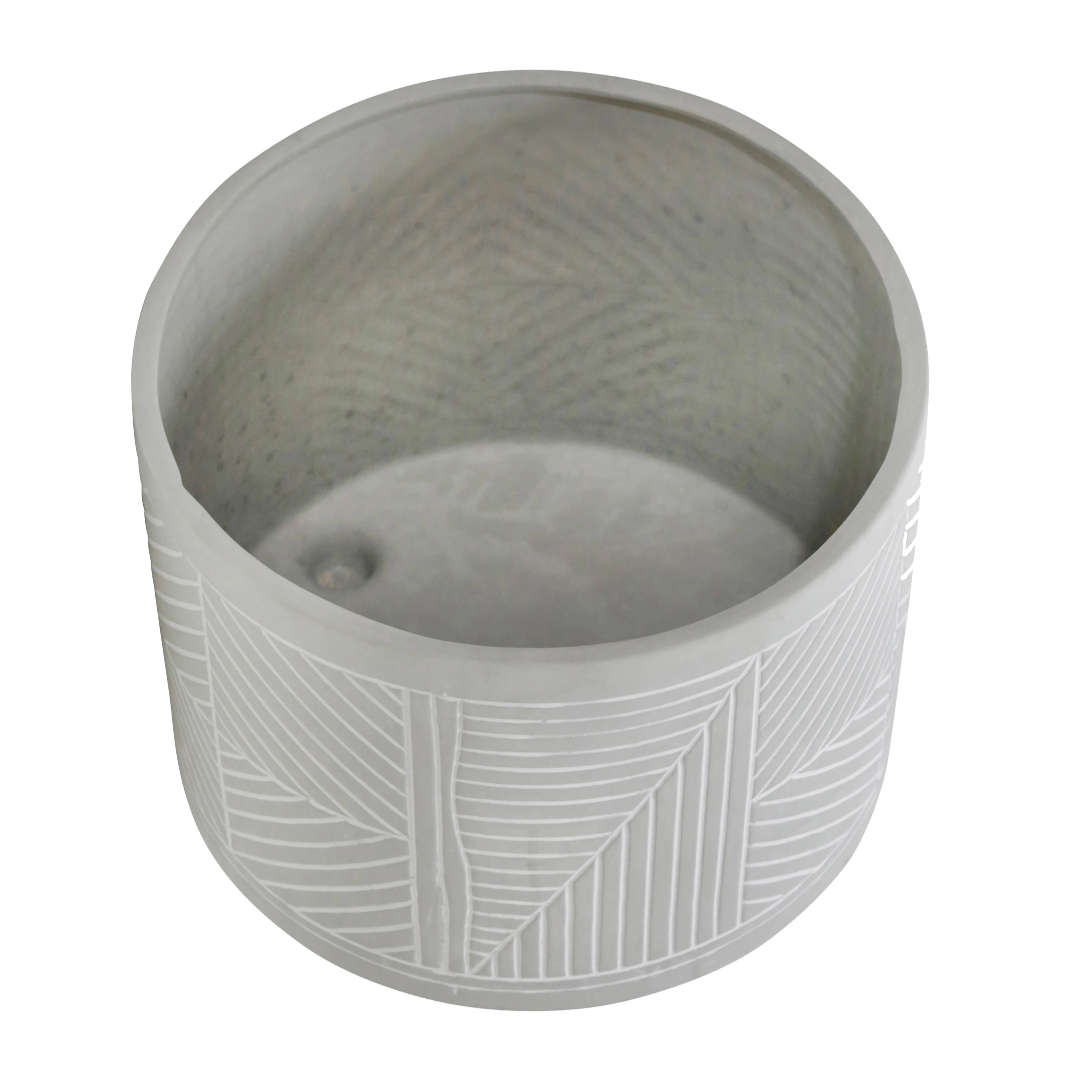 S/2 CERAMIC DIAMOND FOOTED PLANTER 10/12", GRAY