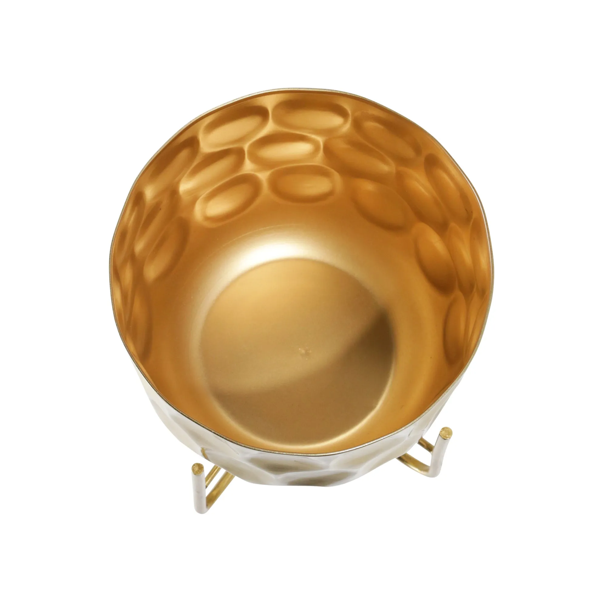 S/2 METAL 12/15" HAMMERED PLANTER, GOLD
