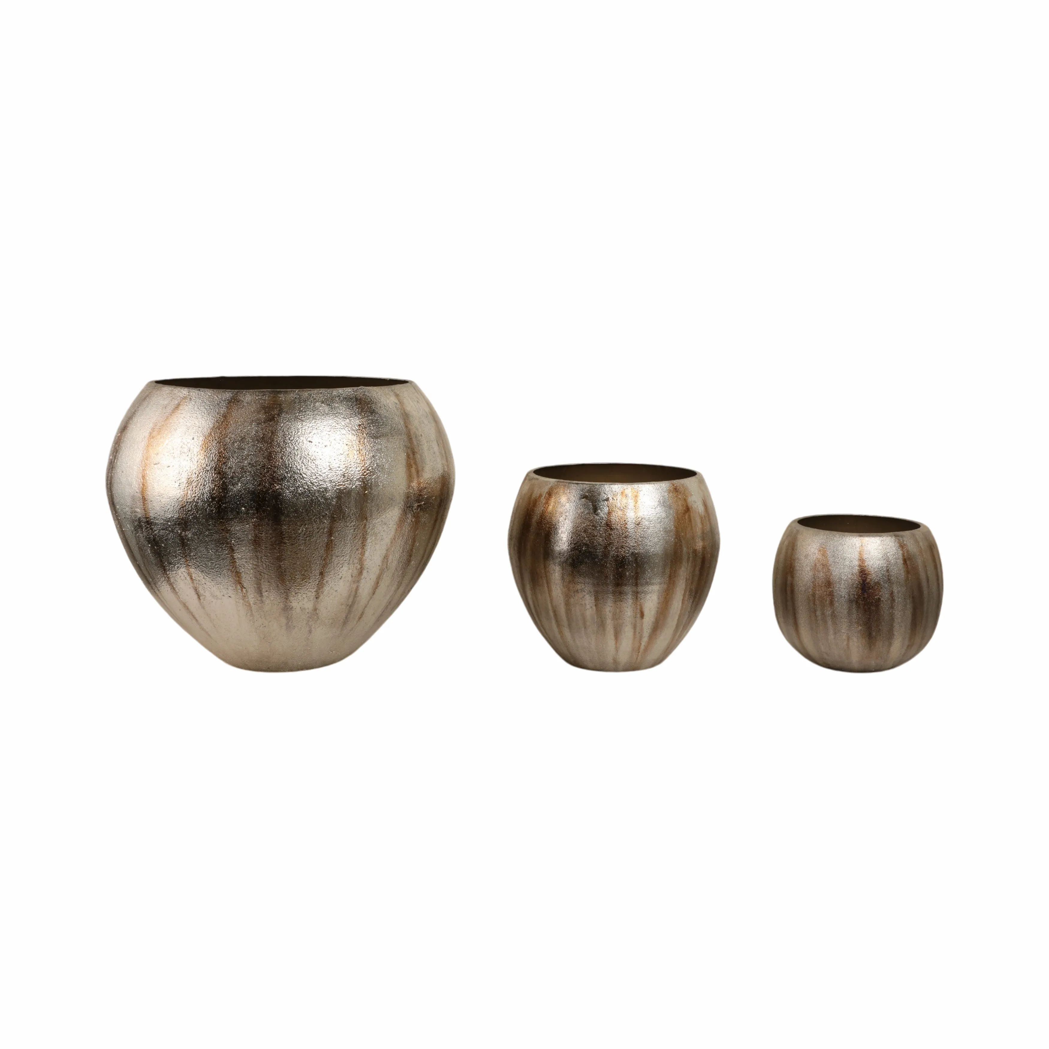 S/3 13/18/25" Noatak Antique Silver Planters