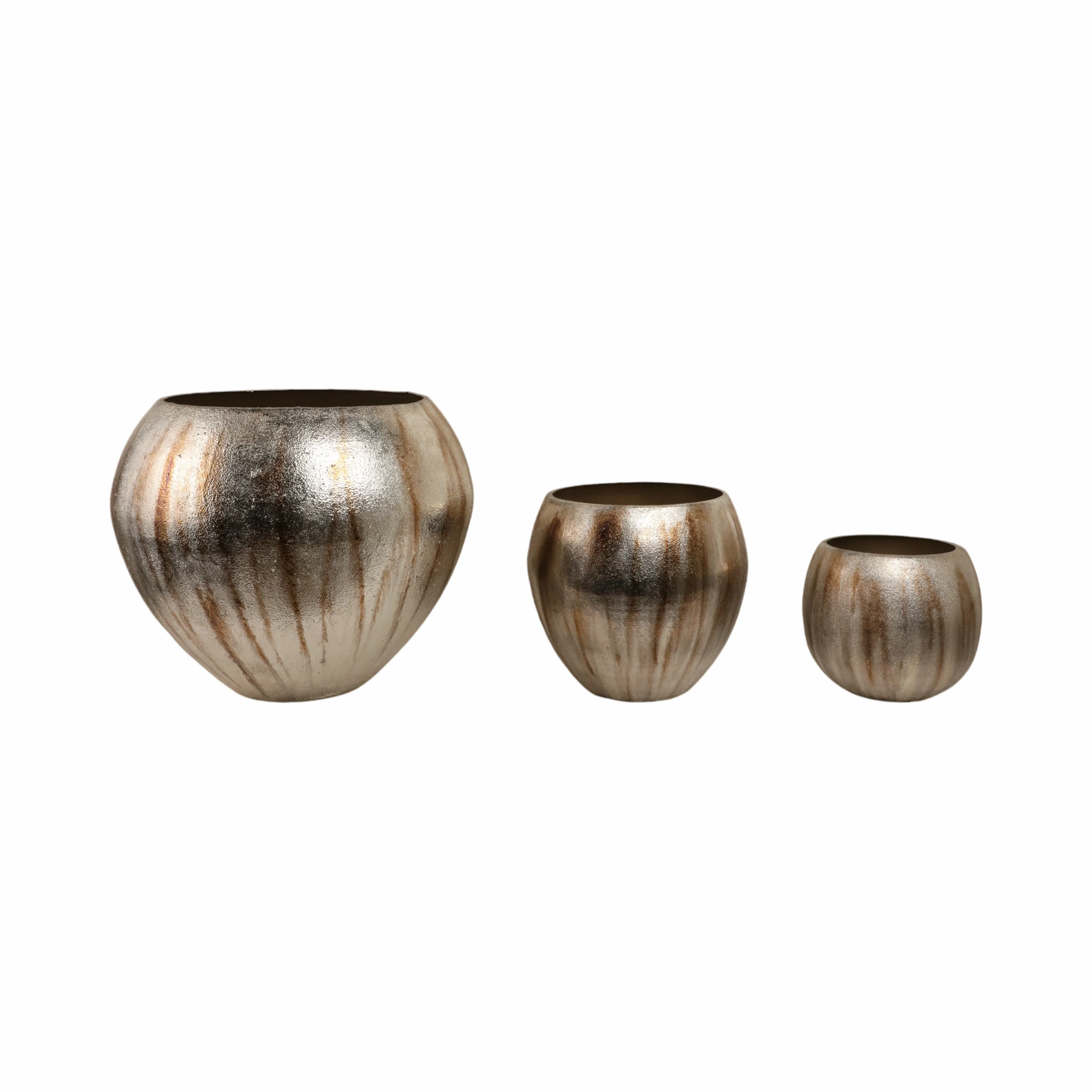S/3 13/18/25" Noatak Antique Silver Planters